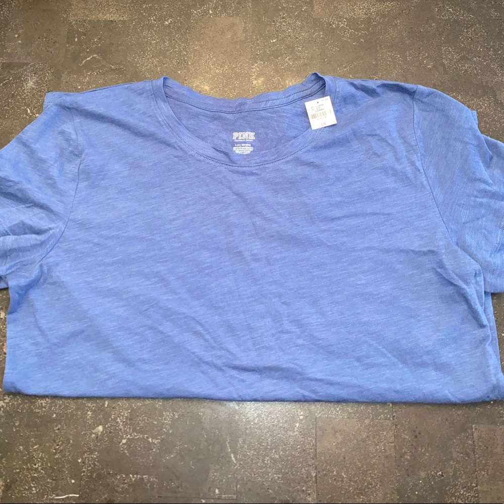 NWT Victoria’s Secret PINK Solid Blue Tee Shirt